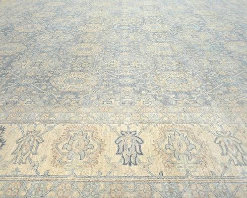 12x15 Zeigler Gray Afghan Hand Knotted Wool Area Rug